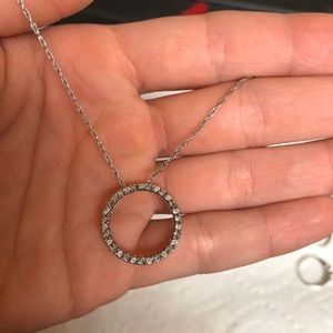 Circle diamond necklace.